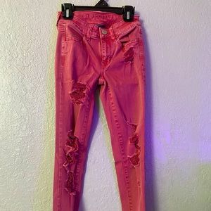 Pink American Eagle Stretch Ripped jeans, size 00